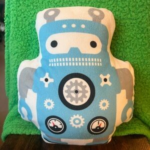 Blue and Gray Robot Plush Toy Plush two sided 12 inch robot pillow preowned